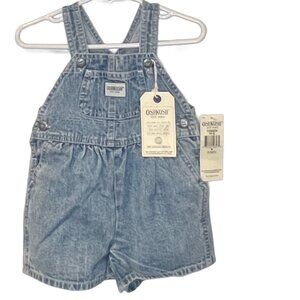 OshKosh - NWT girls 3-6mo denim shortalls with gathered waist front